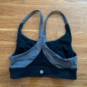 Lulu Lemon black and grey sports bra size 2